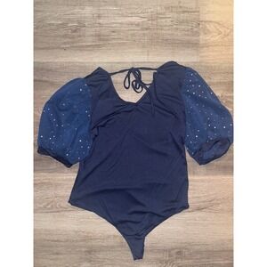 Blu Pepper blue and gold top